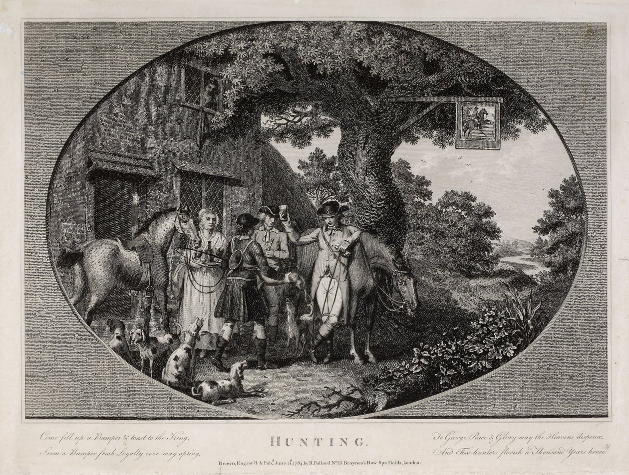 Jacht, gegraveerd door Robert Pollard (1755-1838) door James (after) Pollard