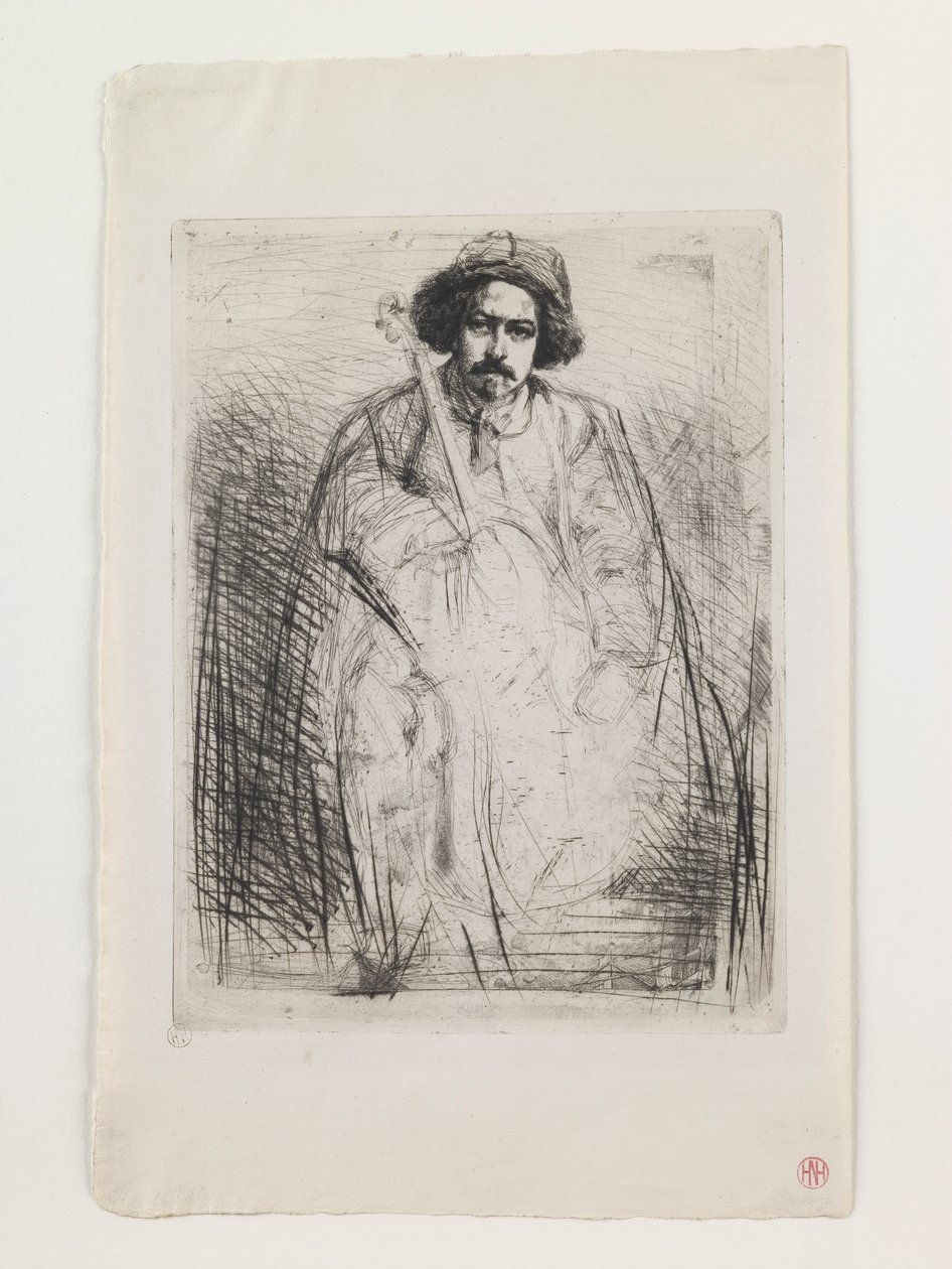 J. Becquet, beeldhouwer door James Abbott McNeill Whistler