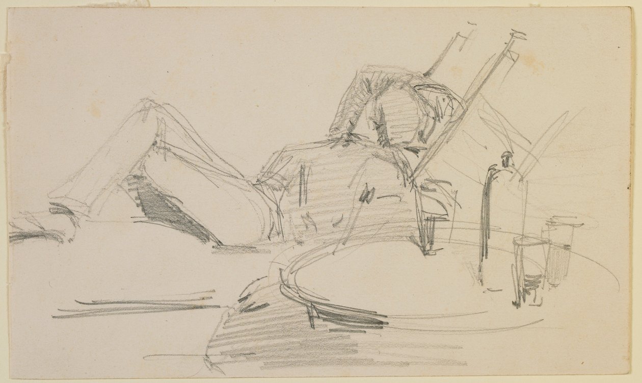 Een man liggend op een bed, 1858 door James Abbott McNeill Whistler