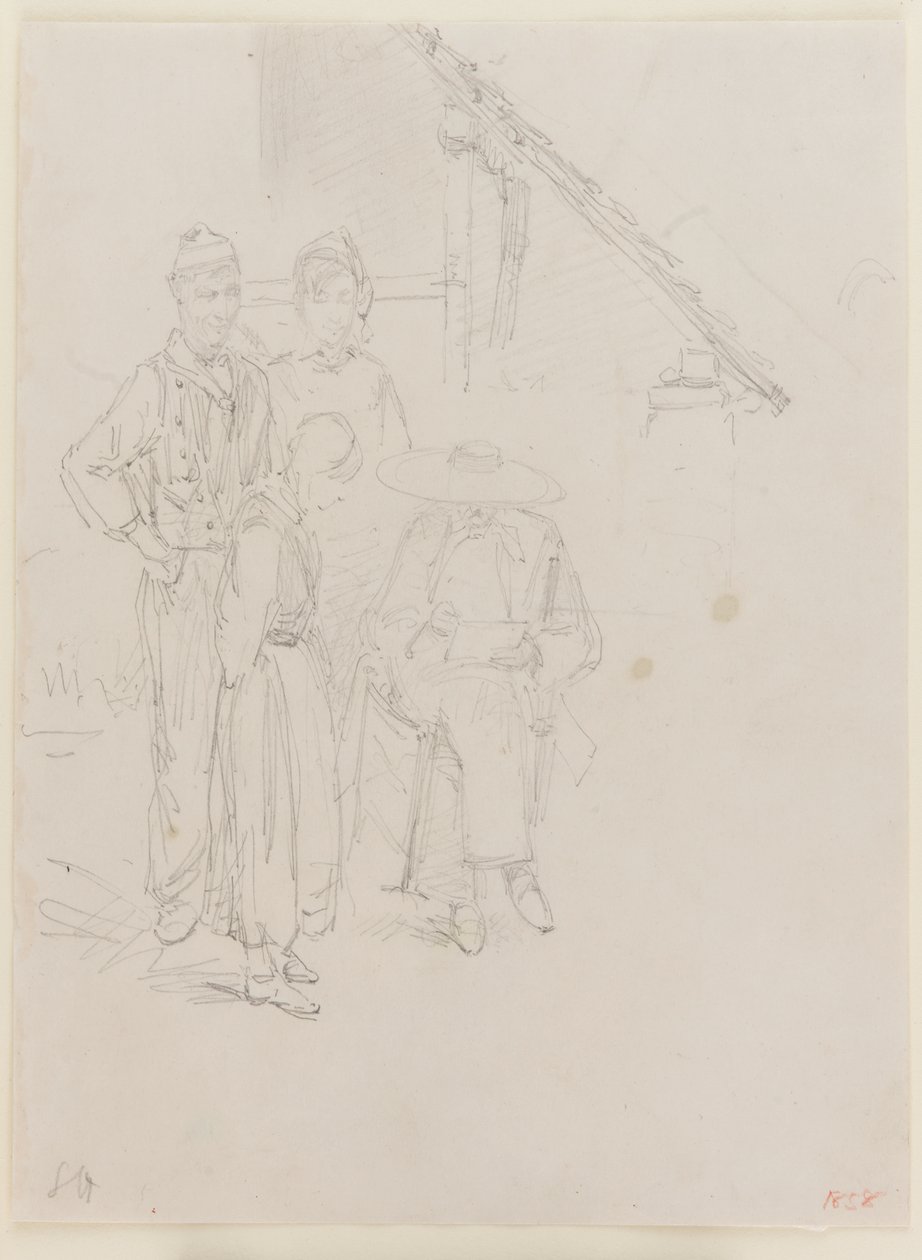 Een Kunstenaar die Schetst, 1858 door James Abbott McNeill Whistler