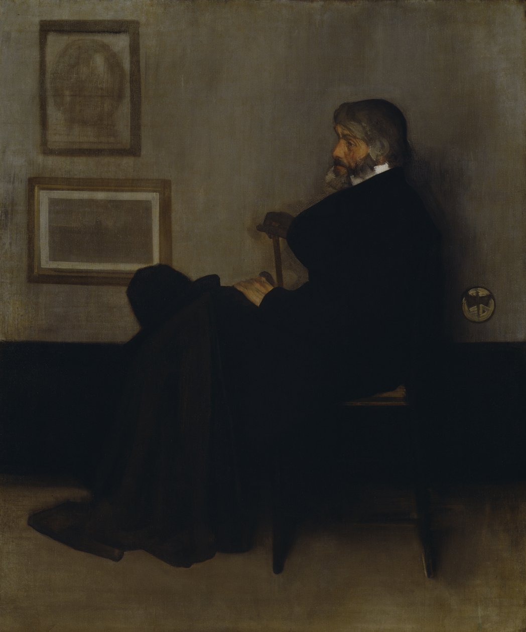 Arrangement in Grijs en Zwart, No.2: Portret van Thomas Carlyle (1795-1881) 1872-73 door James Abbott McNeill Whistler