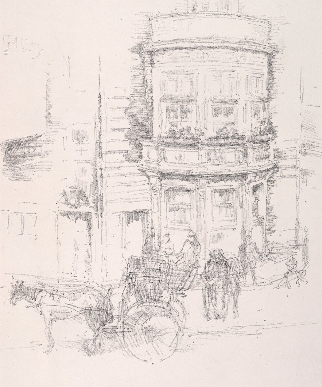 Achterkant van het Gaiety Theater door James Abbott McNeill Whistler