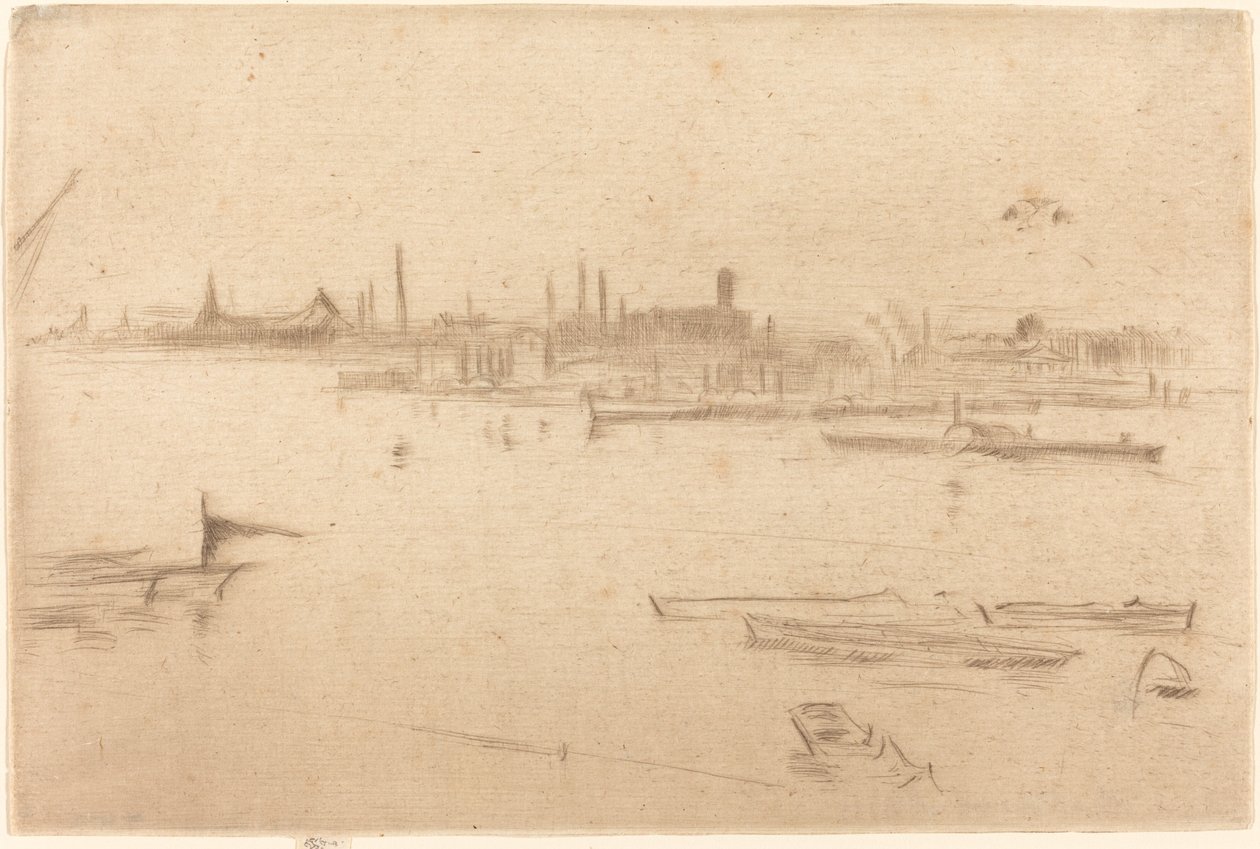 Battersea: Dageraad, 1875 door James Abbott McNeill Whistler