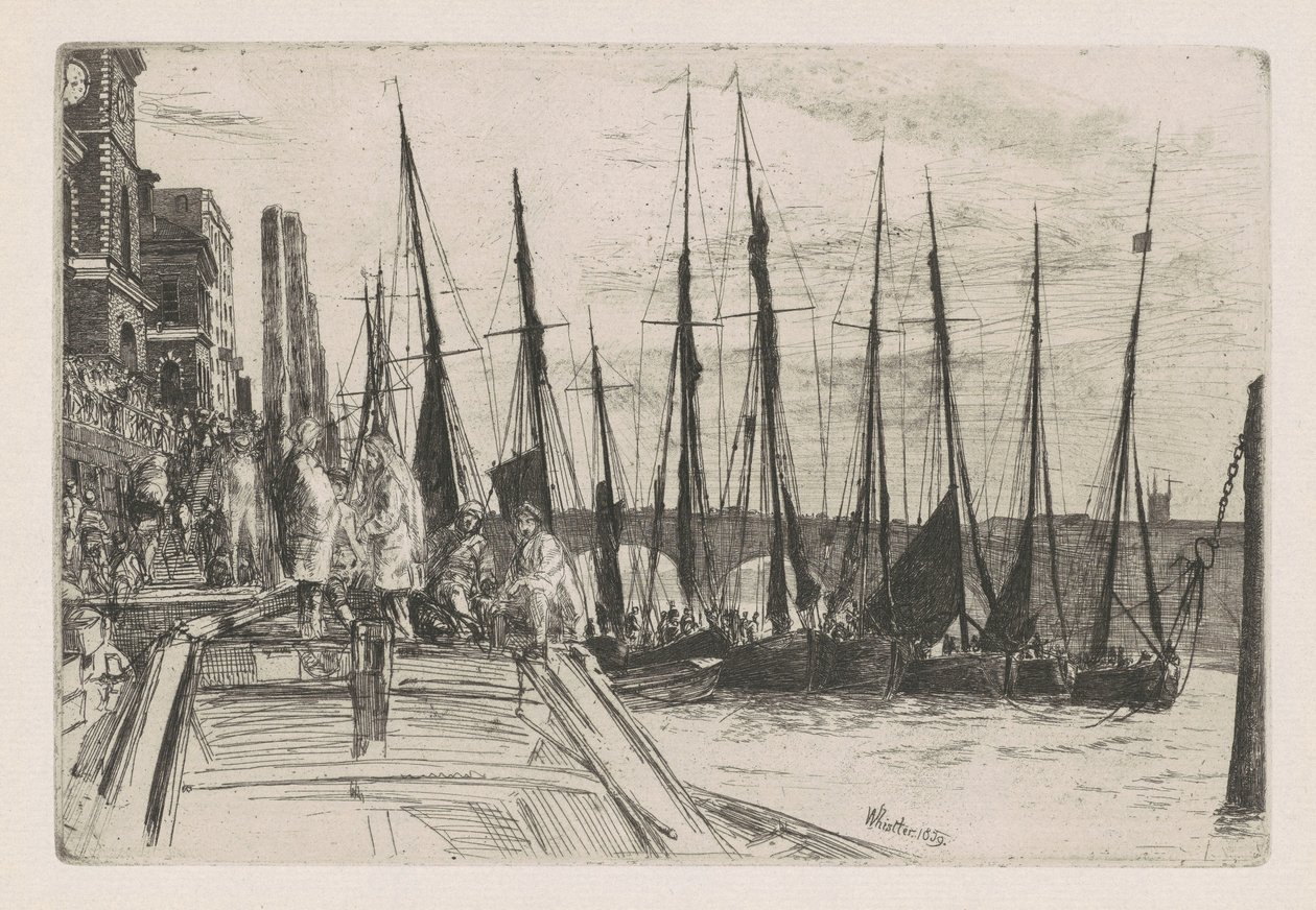 Billingsgate, 1859 door James Abbott McNeill Whistler