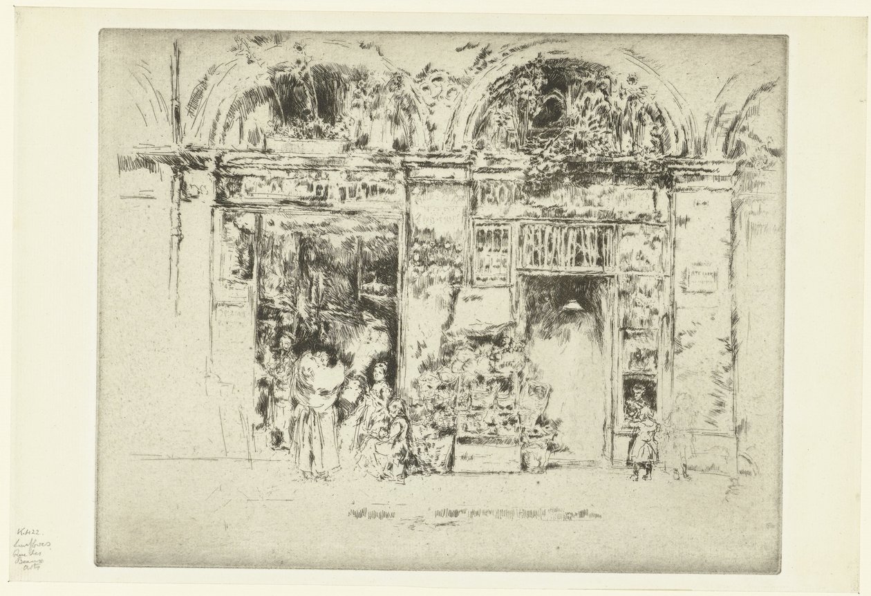 Bloemenwinkel door James Abbott McNeill Whistler