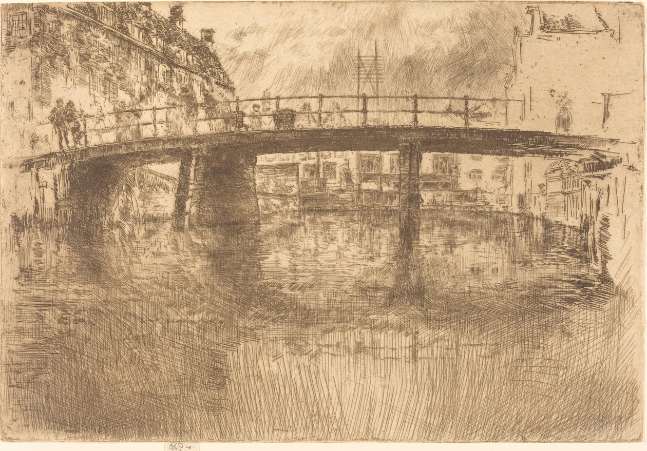 Brug, Amsterdam, 1889 door James Abbott McNeill Whistler