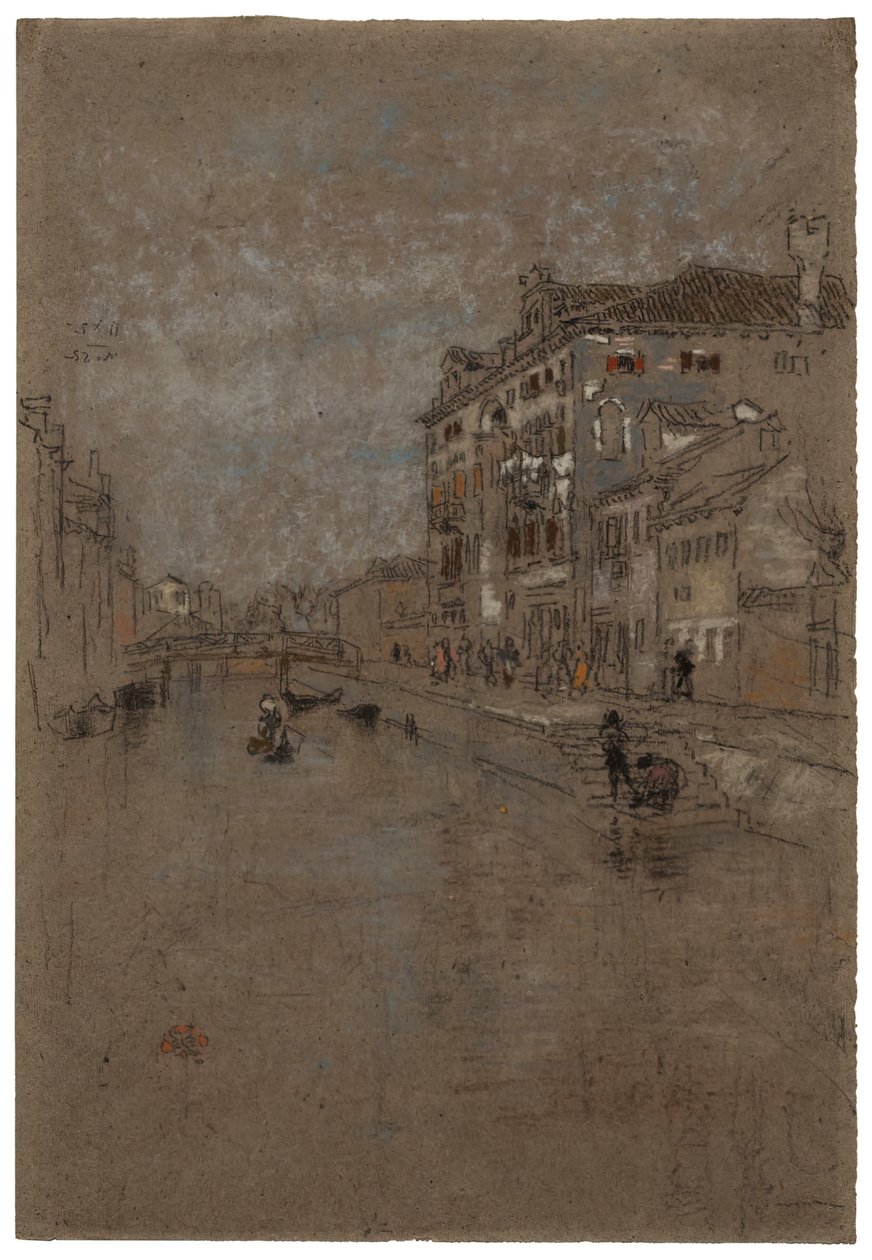 Kanaal in Venetië Tabakspakhuis, 1879-1880 door James Abbott McNeill Whistler
