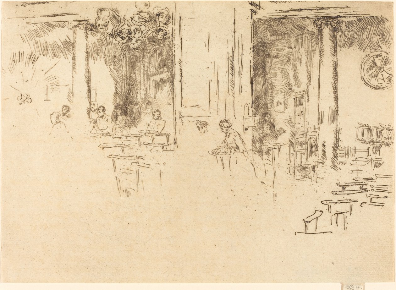 Kerk, Brussel, 1887 door James Abbott McNeill Whistler