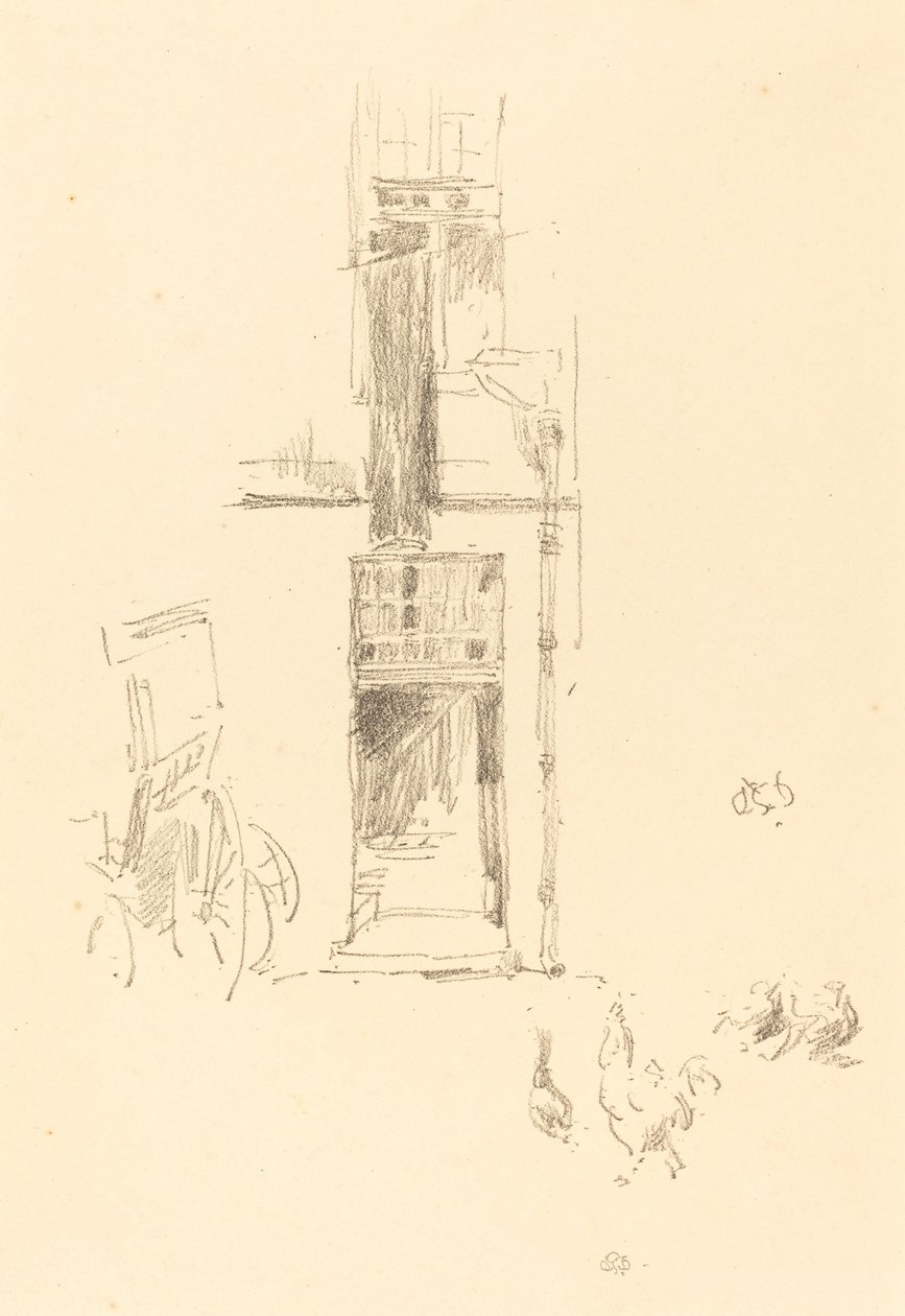 Hanen en Hennen, Hôtel Colbert, 1891 door James Abbott McNeill Whistler