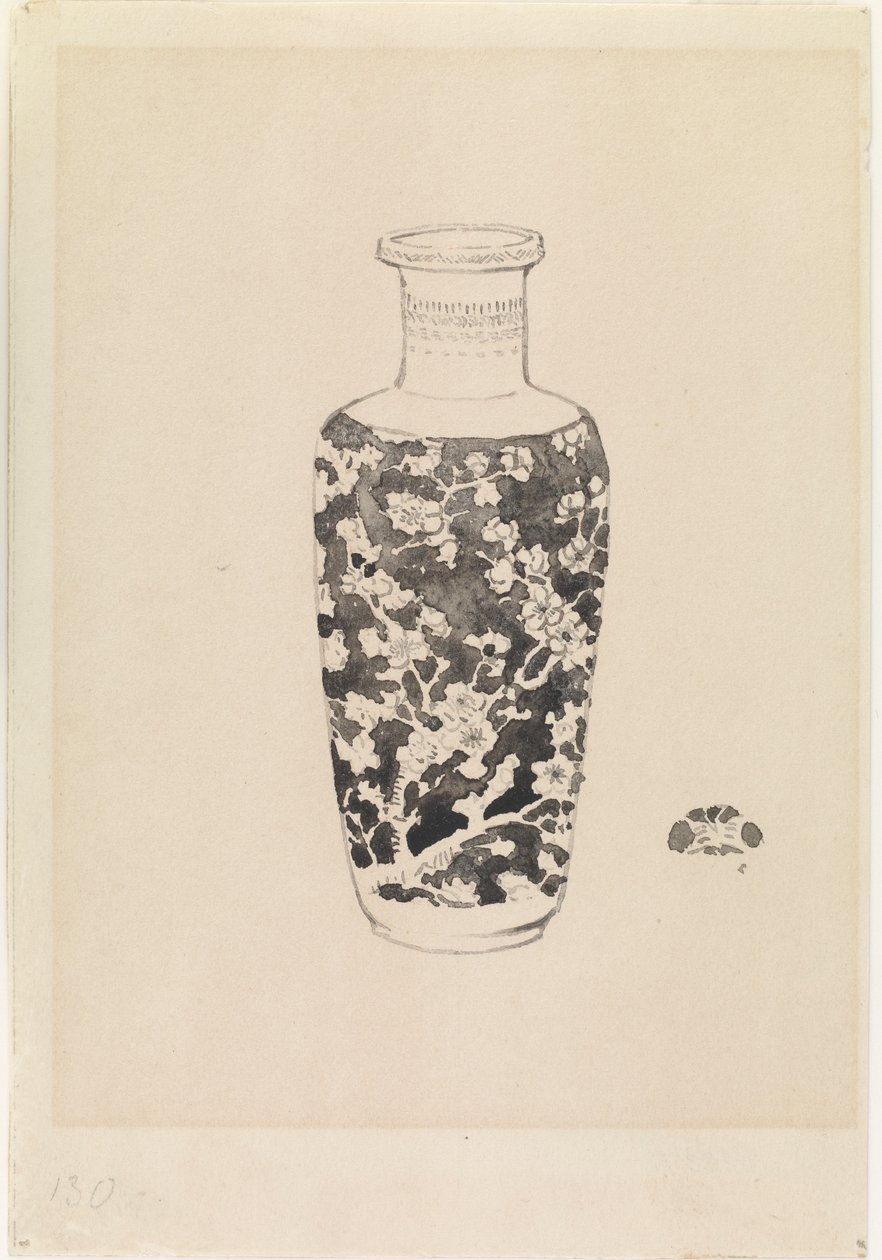 Cilindrische vaas met dikke hals, 1876 door James Abbott McNeill Whistler