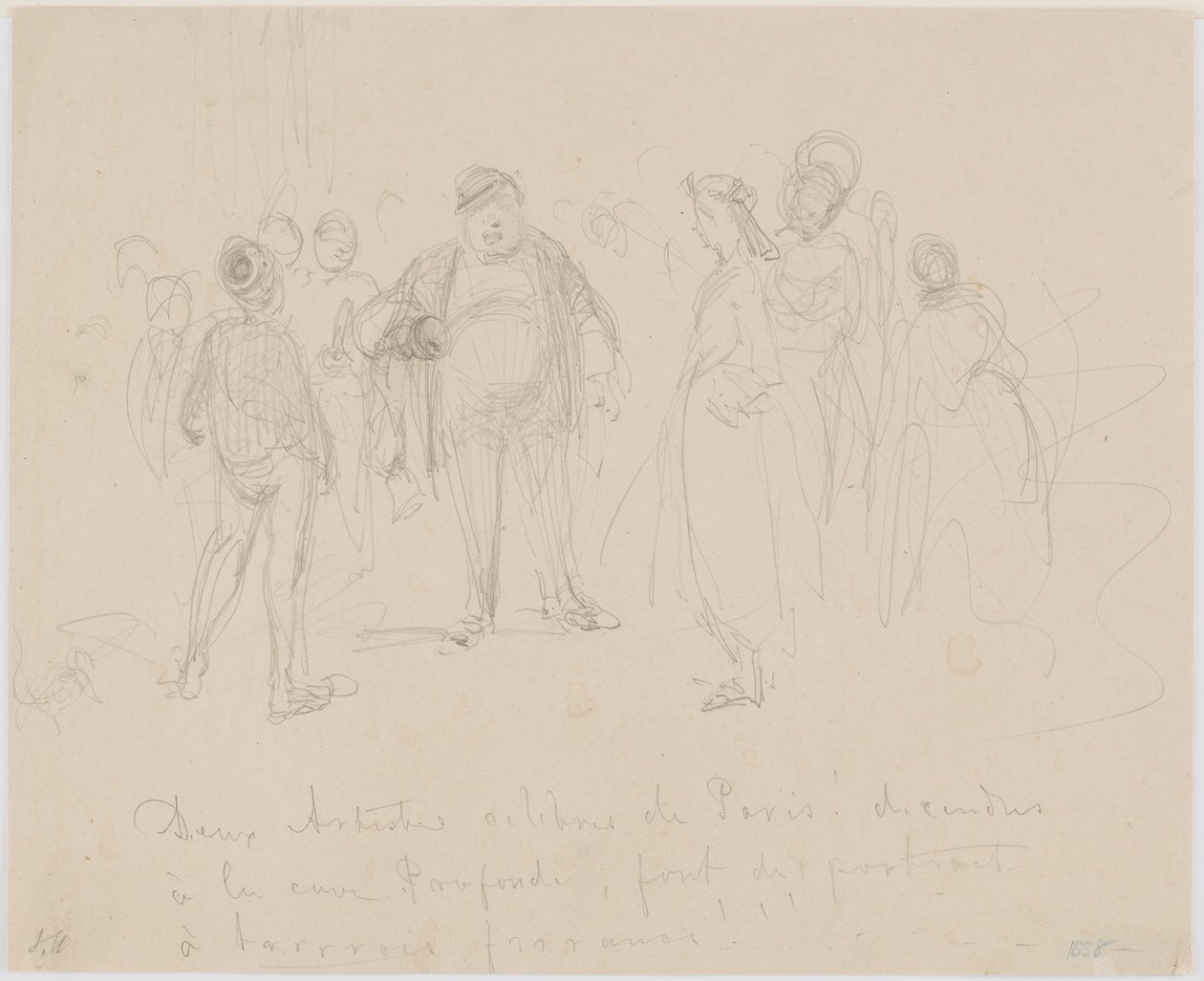 Deux Artistes Célèbres de Paris, 1858 door James Abbott McNeill Whistler