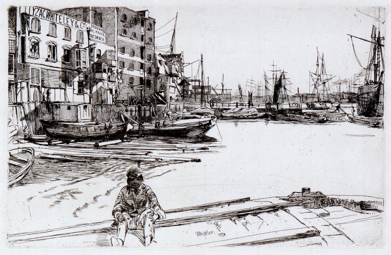 Eagle Wharf (Tyzac, Whitely en Co) door James Abbott McNeill Whistler