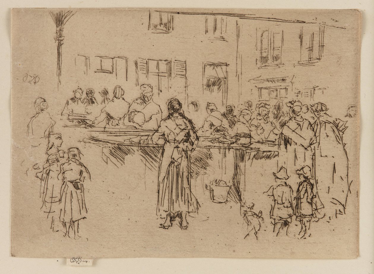 Visvrouwen, Oostende, 1887 door James Abbott McNeill Whistler