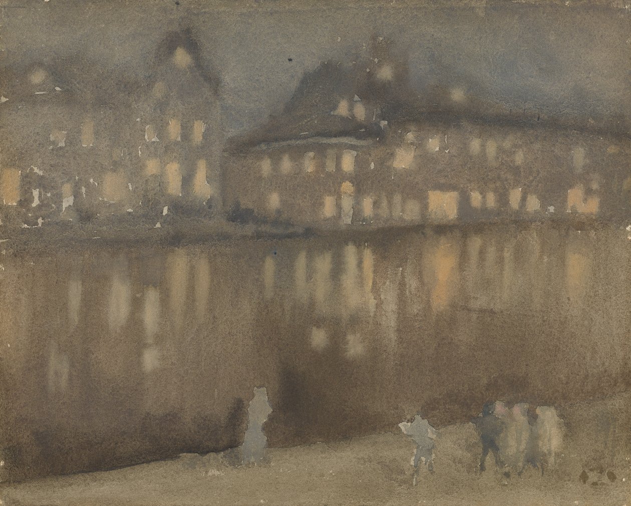 Grote gracht, Amsterdam, Nocturne door James Abbott McNeill Whistler