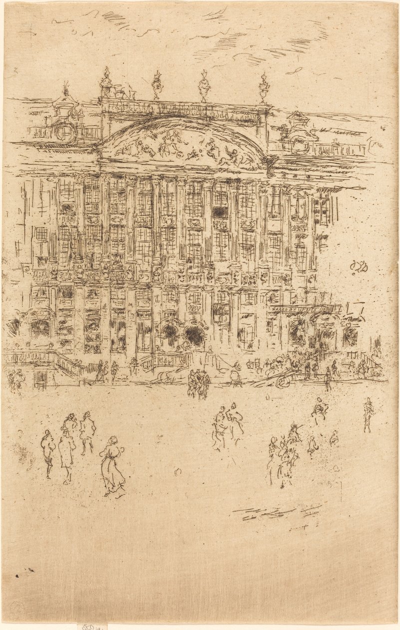 Grote Markt, Brussel, 1887 door James Abbott McNeill Whistler