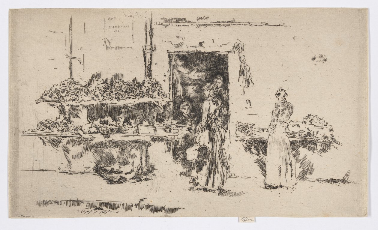 Groentewinkel, Parijs, ca. 1892-93 door James Abbott McNeill Whistler