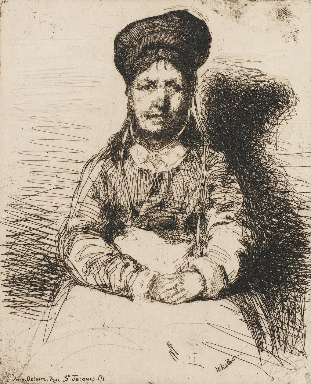 La Retameuse. Een van de twaalf etsen uit de natuur De Franse set door James Abbott McNeill Whistler