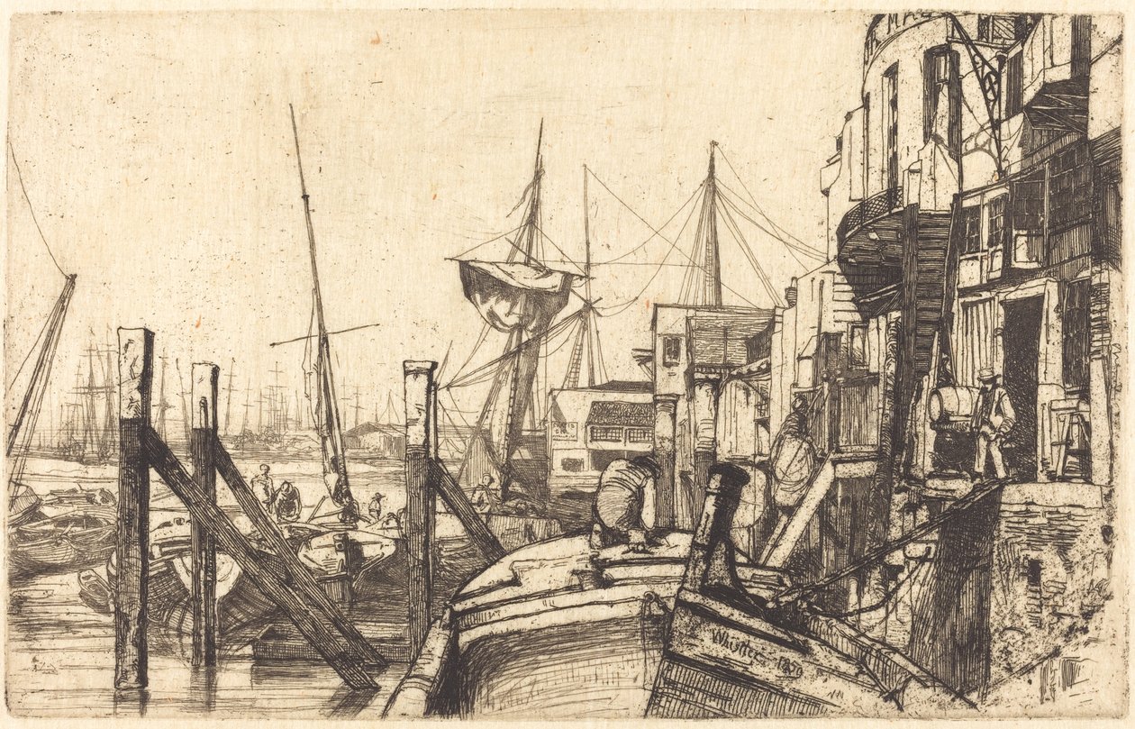 Limehouse, 1859 door James Abbott McNeill Whistler