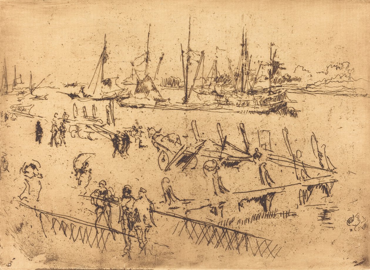 Klein Dordrecht, 1884 door James Abbott McNeill Whistler