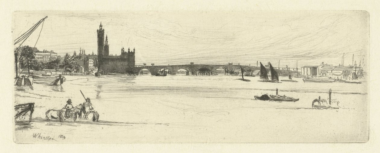 Oude Westminsterbrug door James Abbott McNeill Whistler