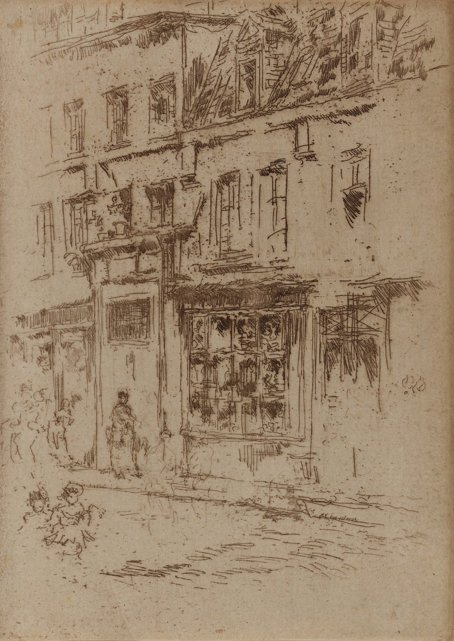 Petite Rue au Beurre, Brussel, 1887 door James Abbott McNeill Whistler