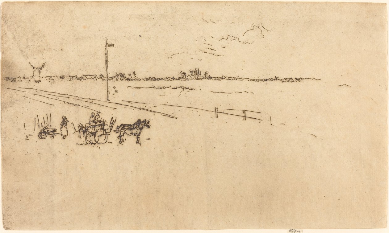 Treinstation, Voves (1887) door James Abbott McNeill Whistler