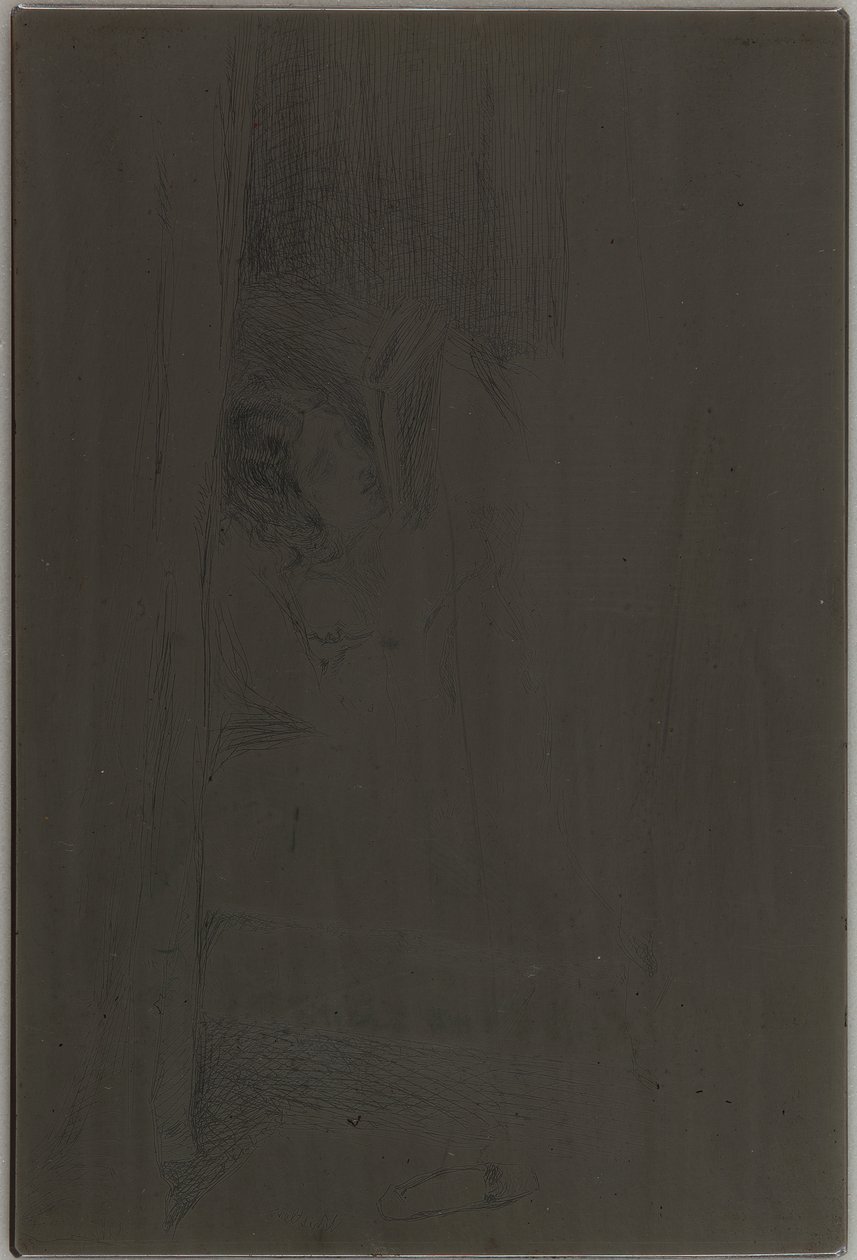 Lezen in bed, 1858 door James Abbott McNeill Whistler