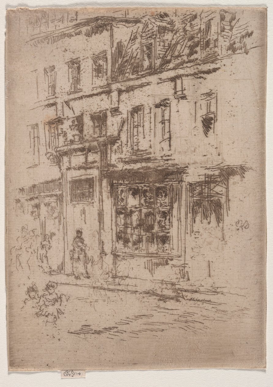 Rue du Buerre, Brussel door James Abbott McNeill Whistler