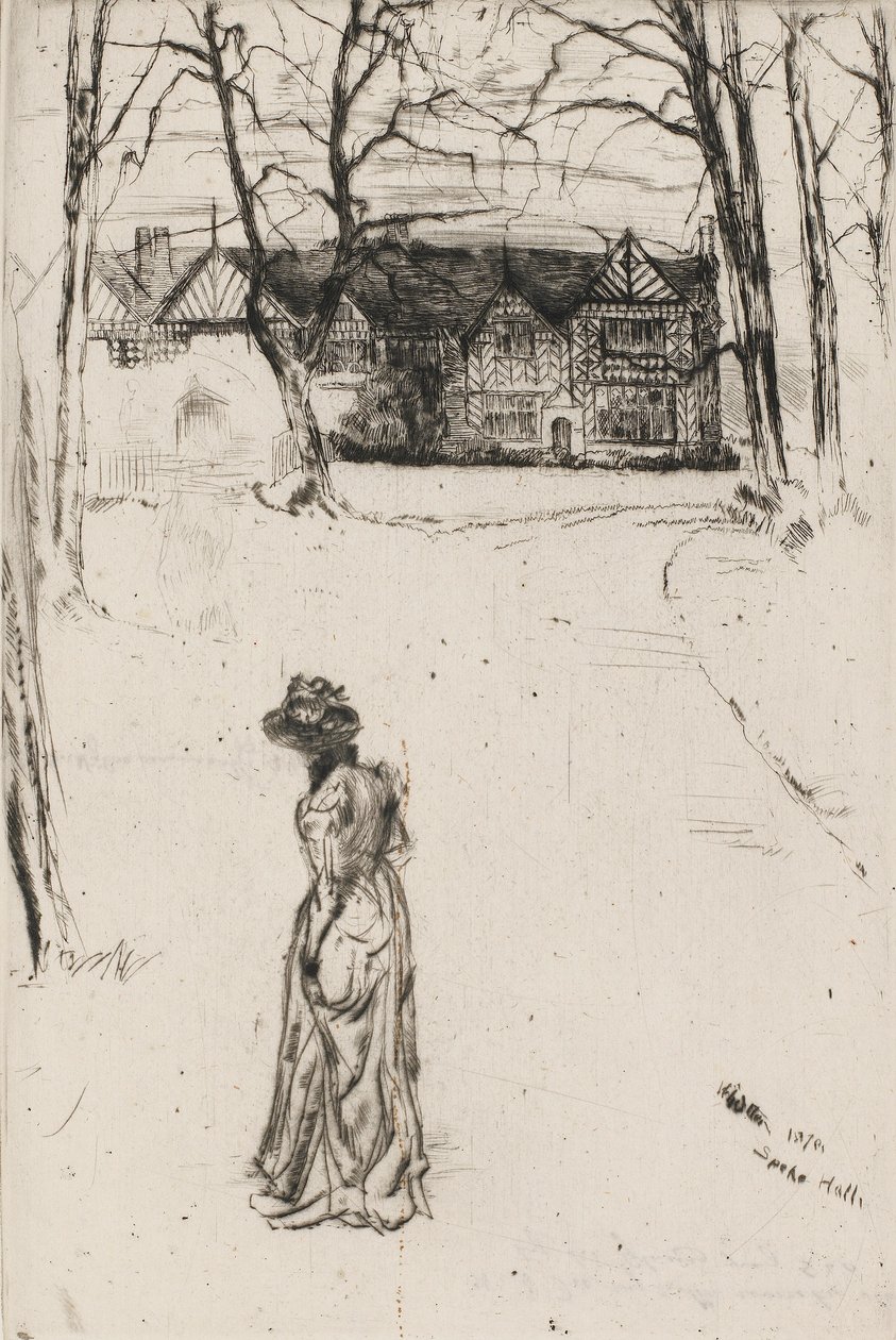 Speke Hall: De Laan, 1870 door James Abbott McNeill Whistler