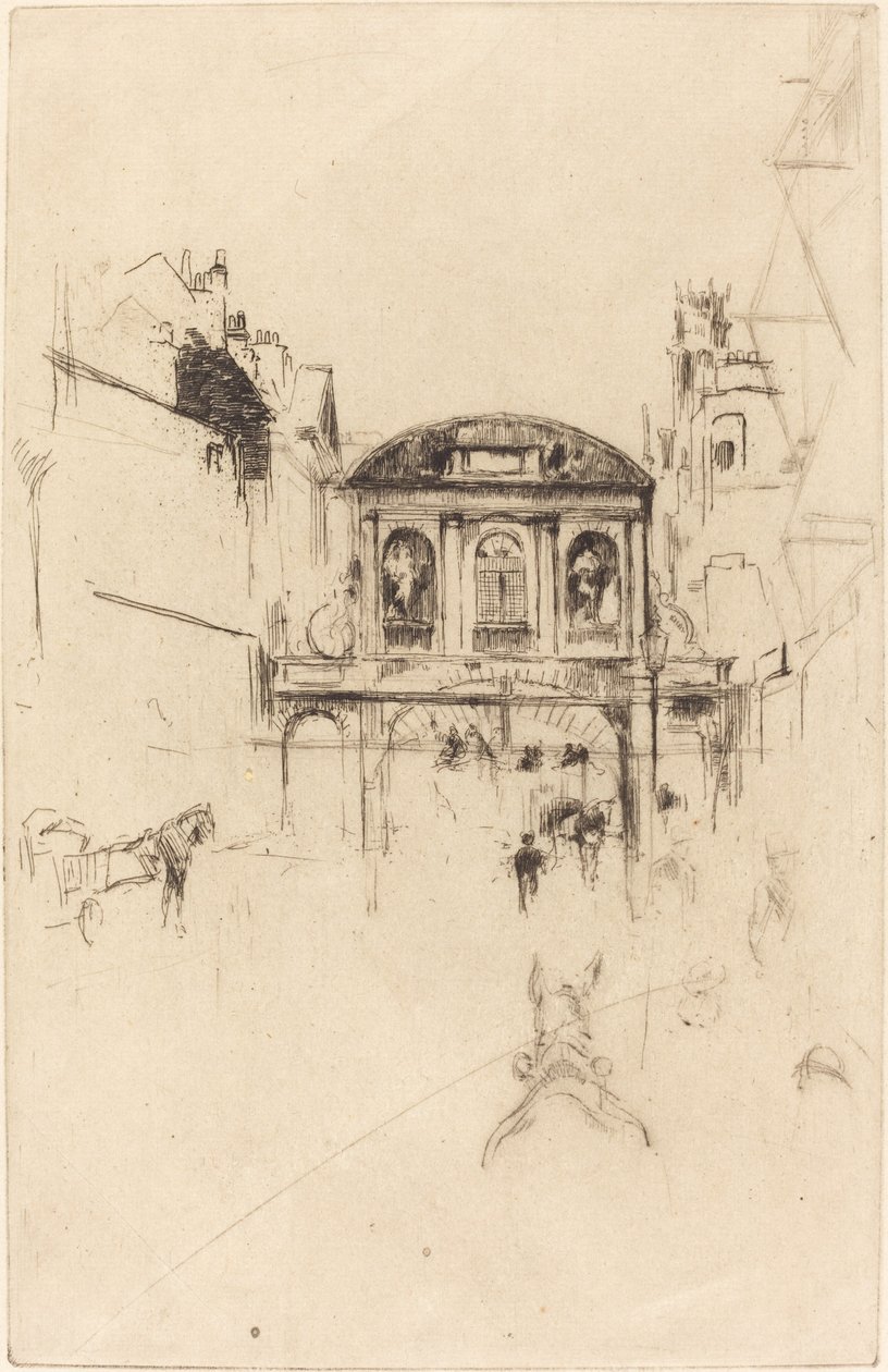 Temple Bar, ca. 1877 door James Abbott McNeill Whistler