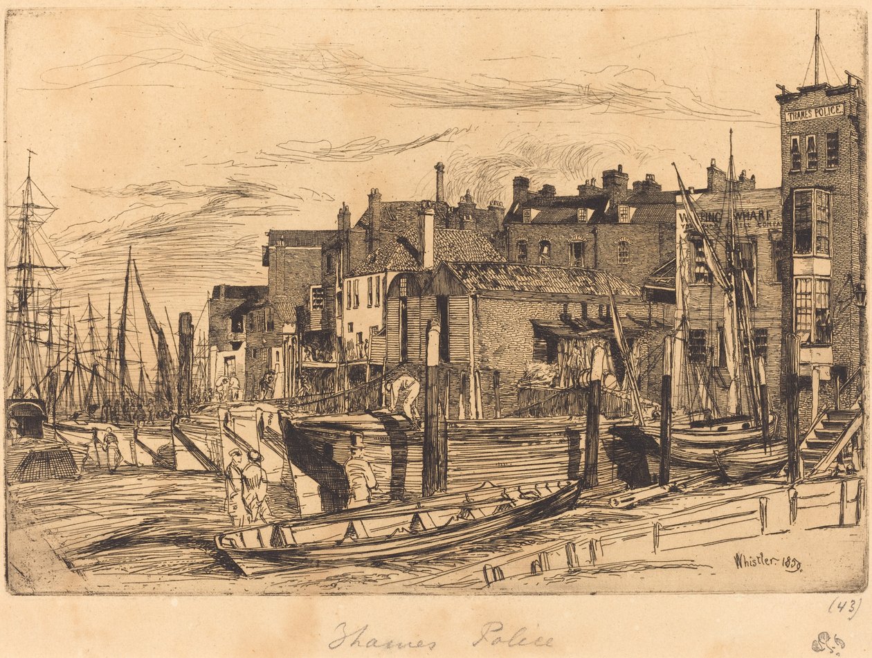 Thames Politie, 1859 door James Abbott McNeill Whistler
