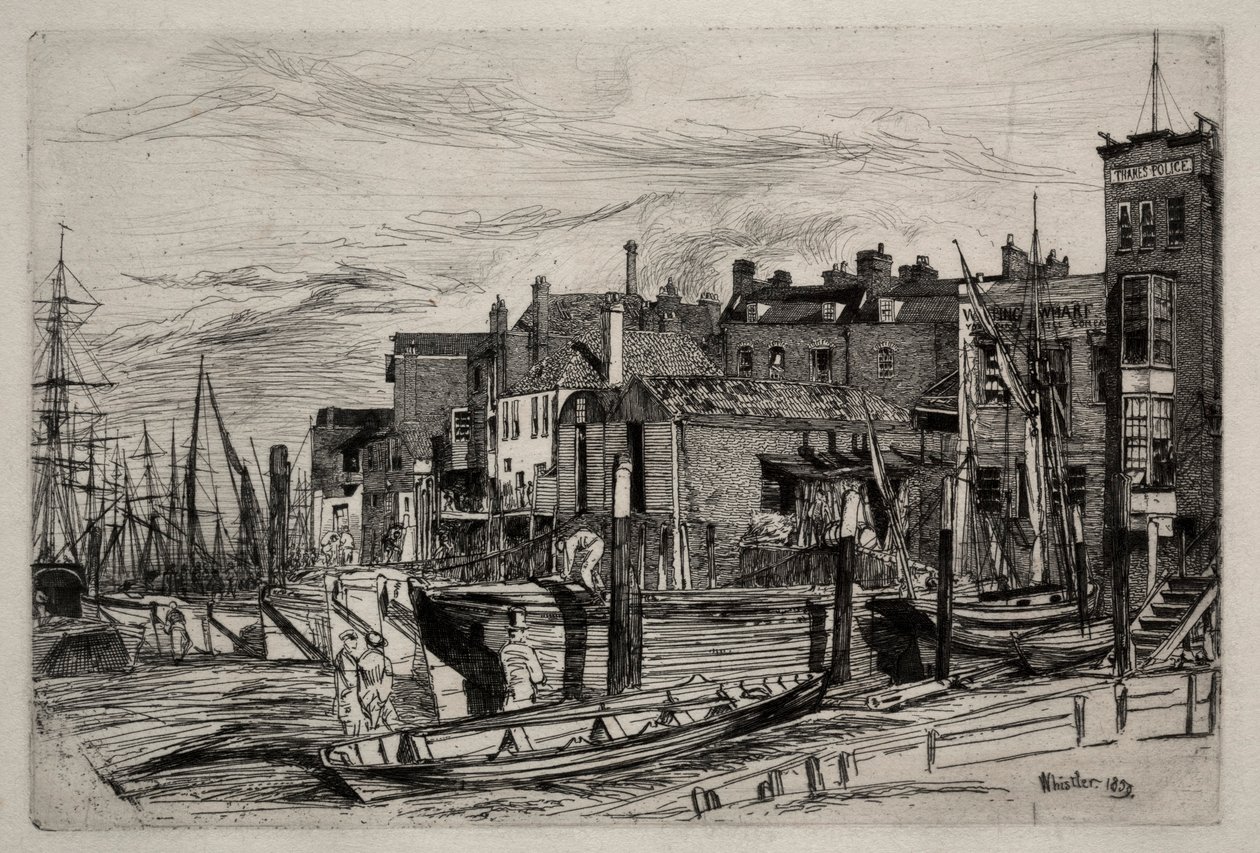 Thames-politie, 1859 door James Abbott McNeill Whistler