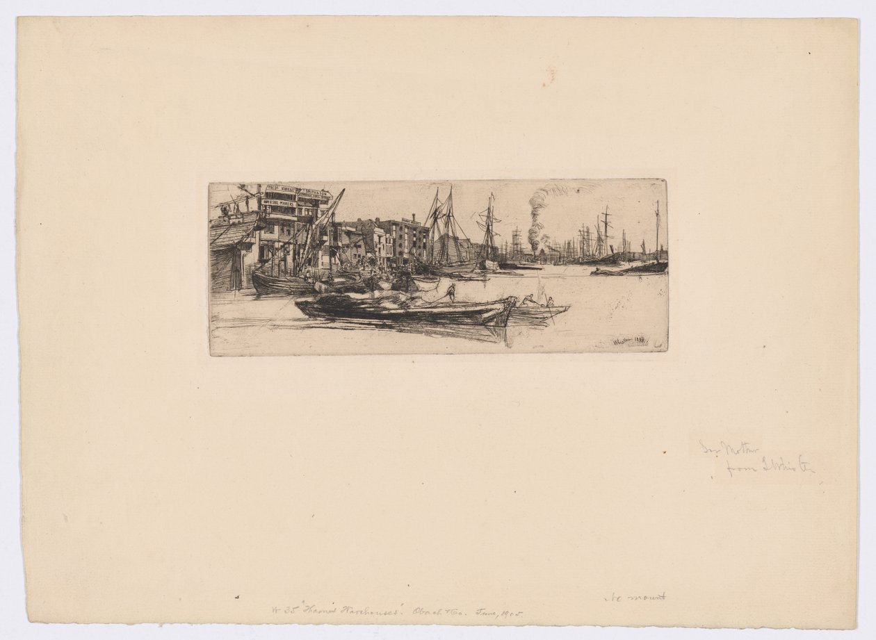Thames Magazijnen door James Abbott McNeill Whistler