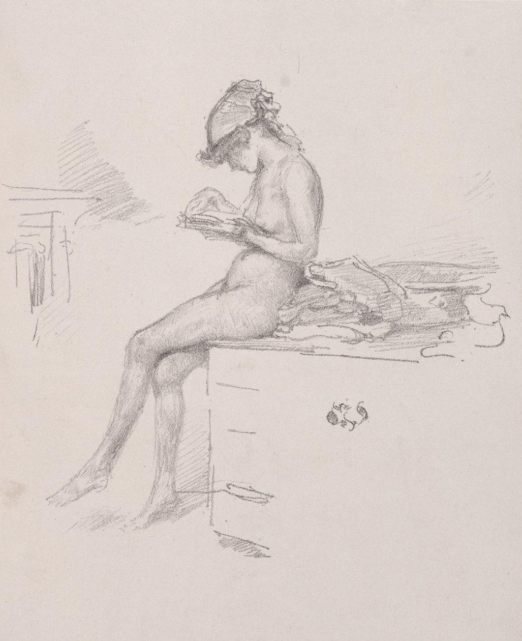 Het Kleine Naakte Model Leest door James Abbott McNeill Whistler