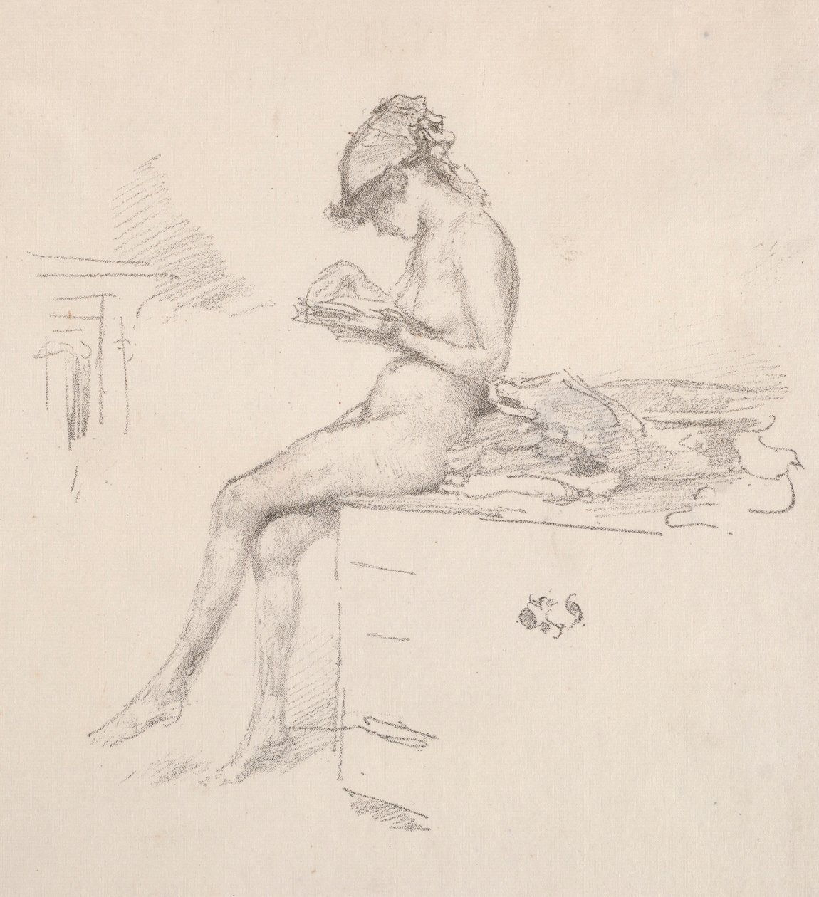 Het Kleine Naakte Model Leest door James Abbott McNeill Whistler