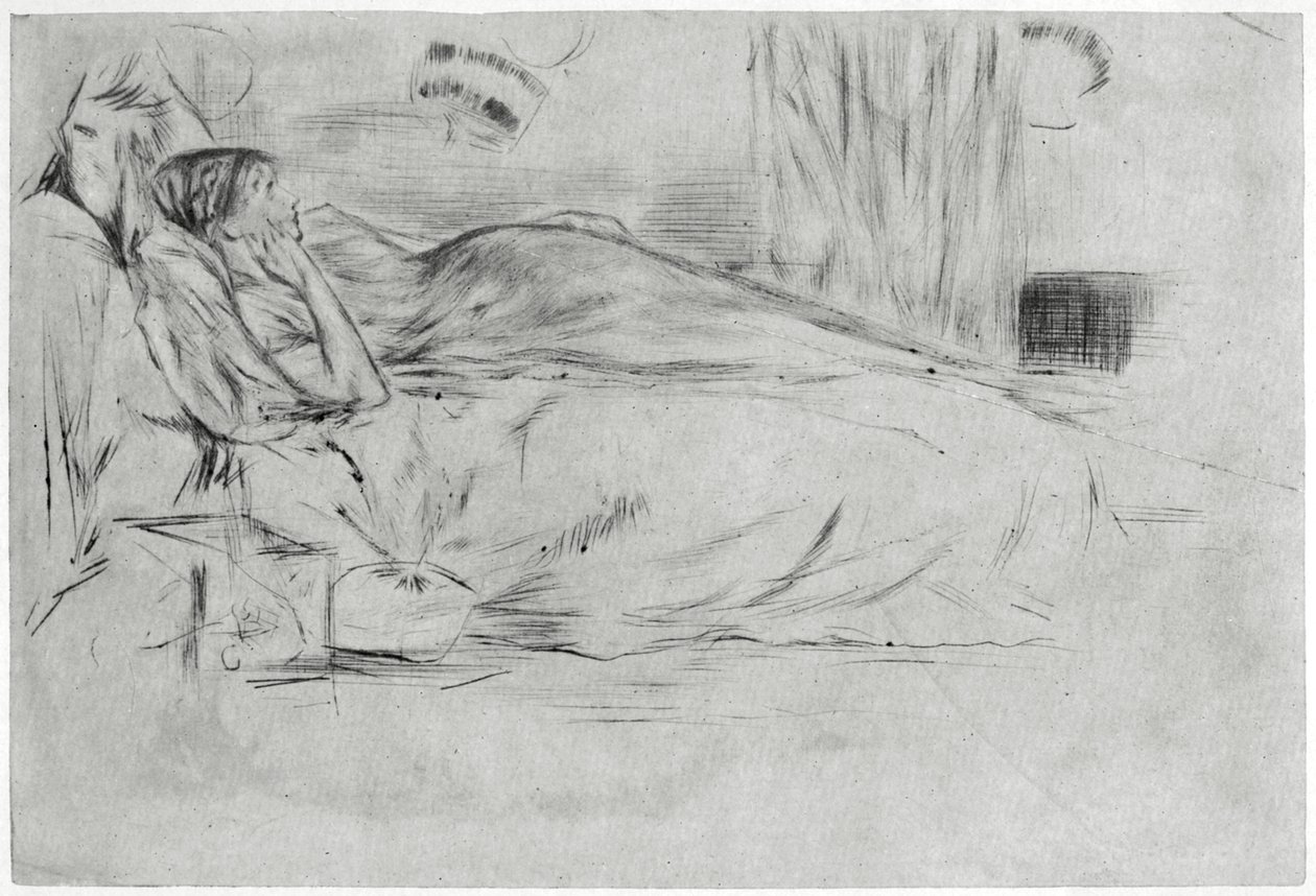 Het model, liggend, ca. 1864, 1904 door James Abbott McNeill Whistler
