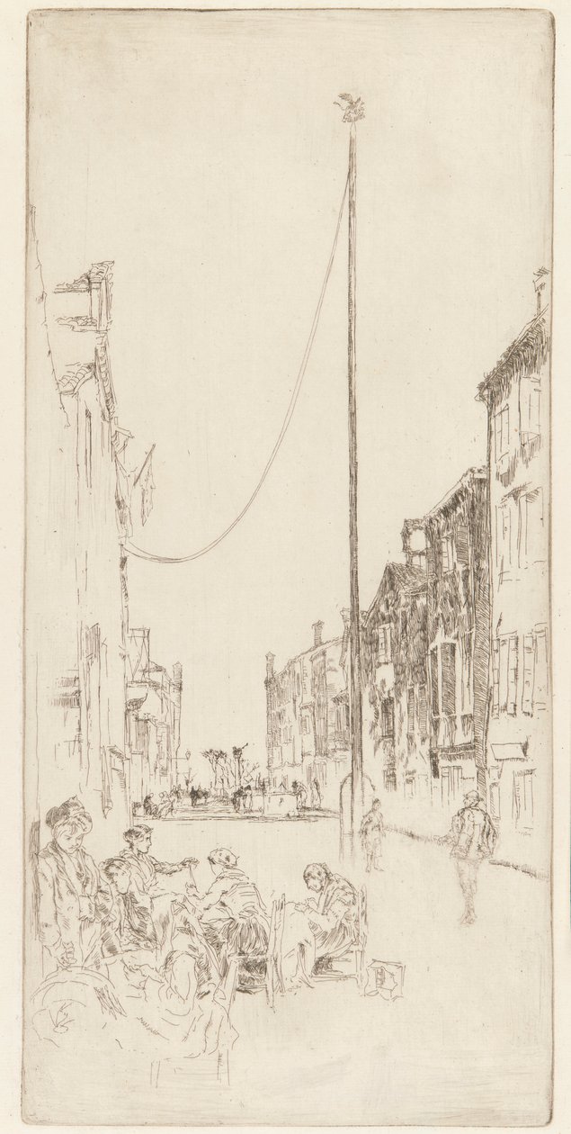 De Venetiaanse Mast, 1879-1880 door James Abbott McNeill Whistler