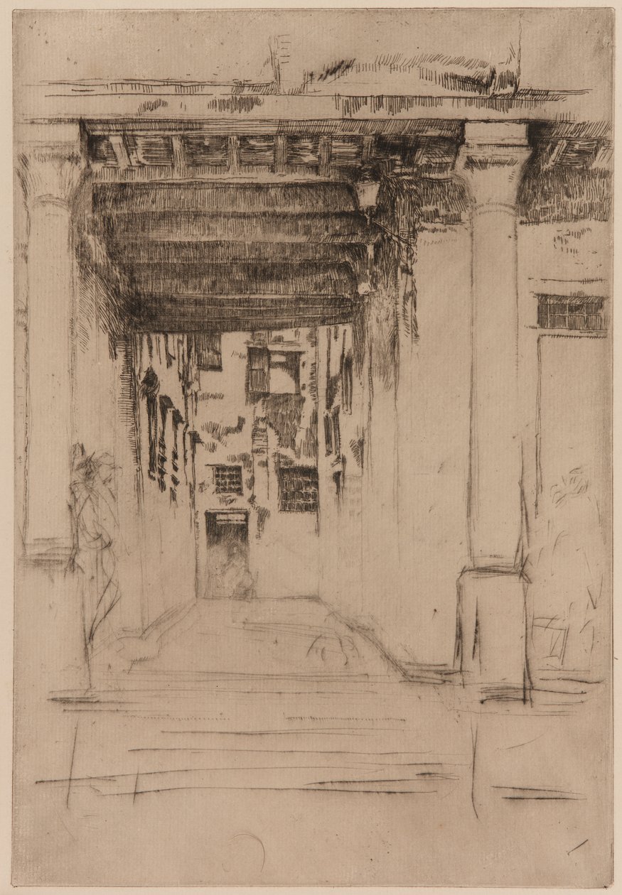 Venetiaanse rechtbank, 1879-1880 door James Abbott McNeill Whistler