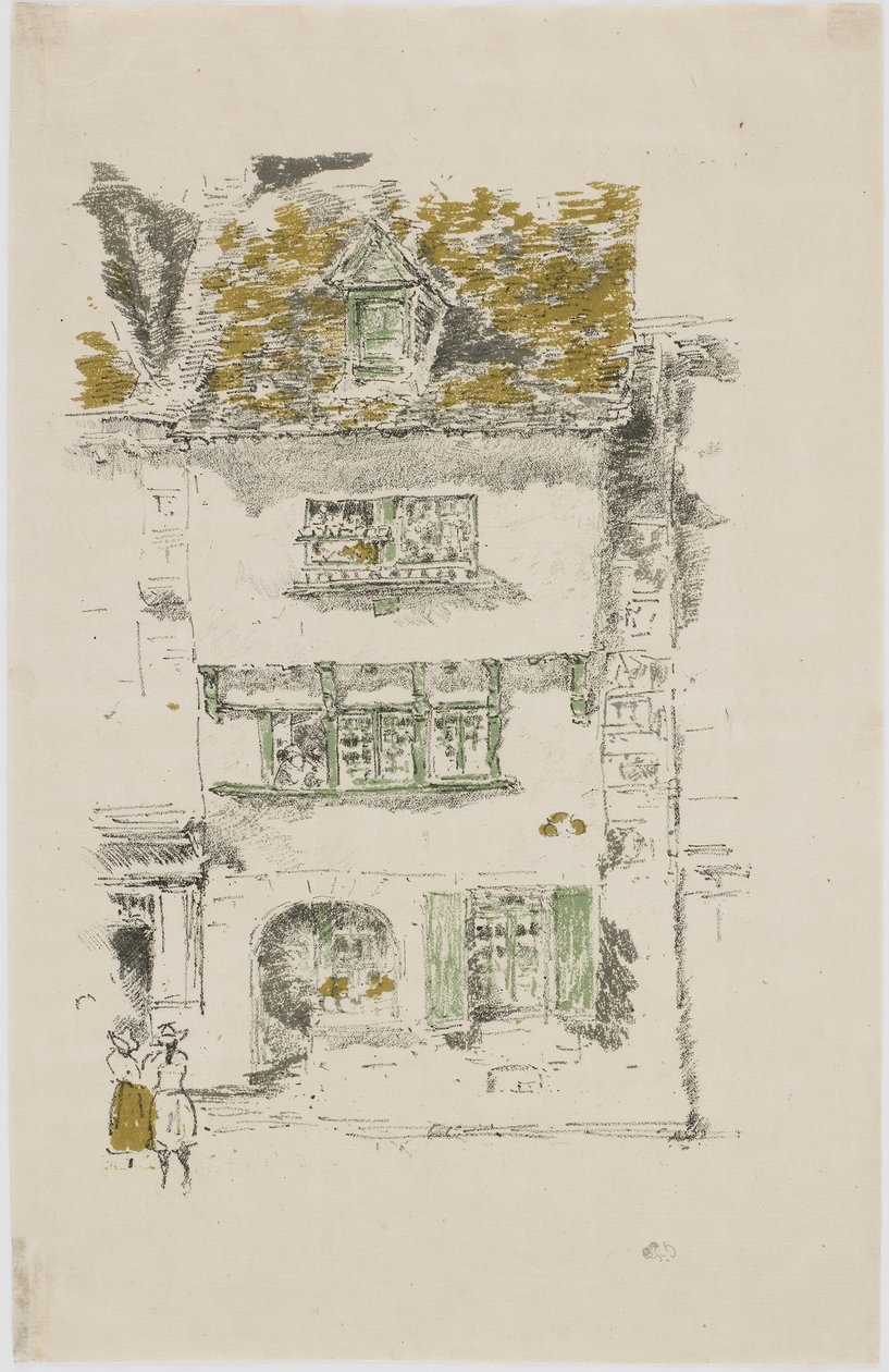 Geel Huis, Lannion, 1893 door James Abbott McNeill Whistler