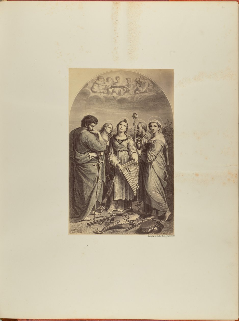 Rafaël, Heilige Cecilia. Bologna. gravure door James Anderson