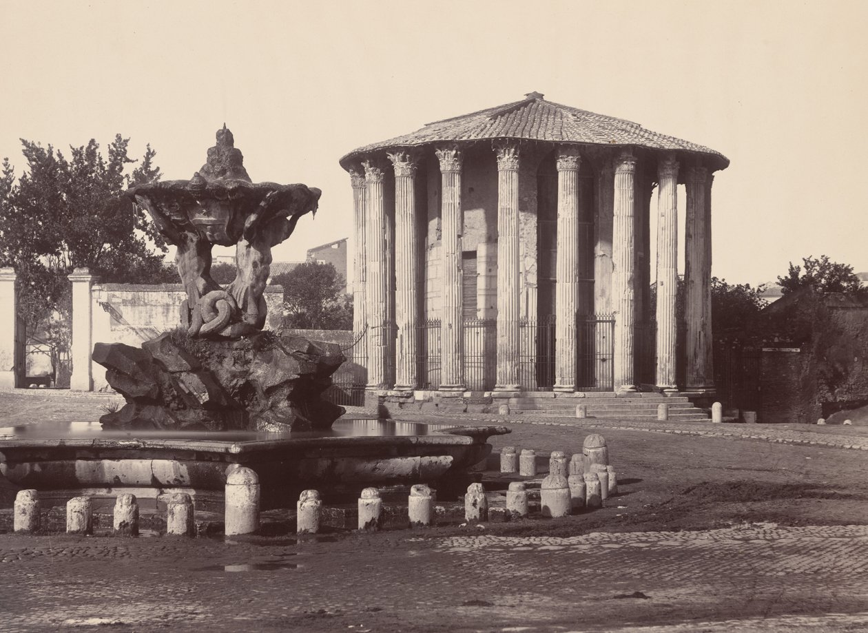 Tempel van Vesta en fontein, Rome, 1860s door James Anderson