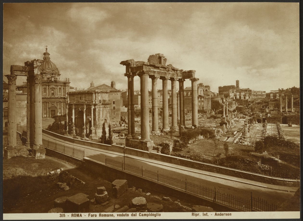 Het Forum Romanum, gezien vanaf de hoofdstad door James Anderson
