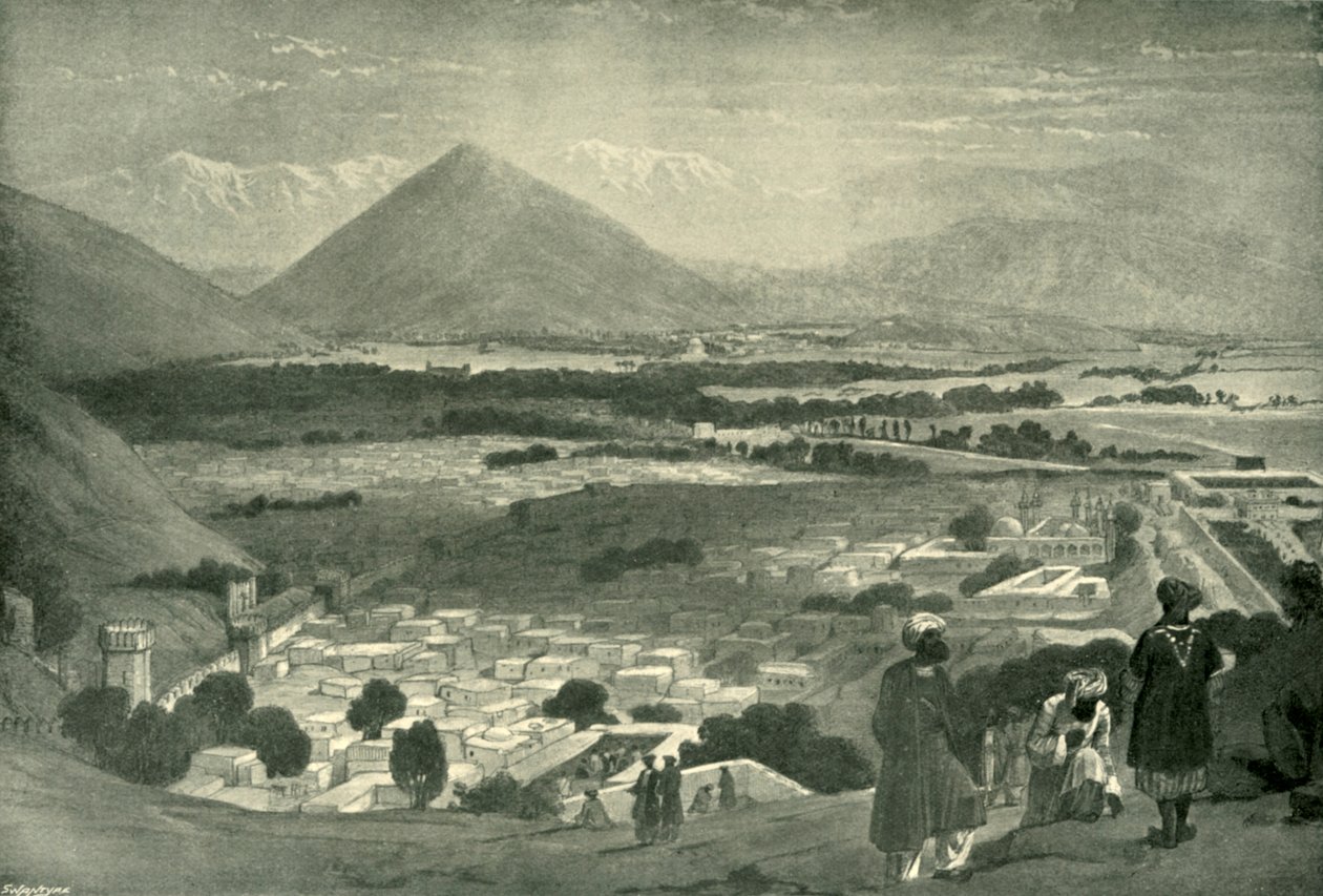 De Bala Hissar en de Stad Kabul vanaf het Bovenste Deel van de Citadel, ca. 1842, 1901 door James Atkinson
