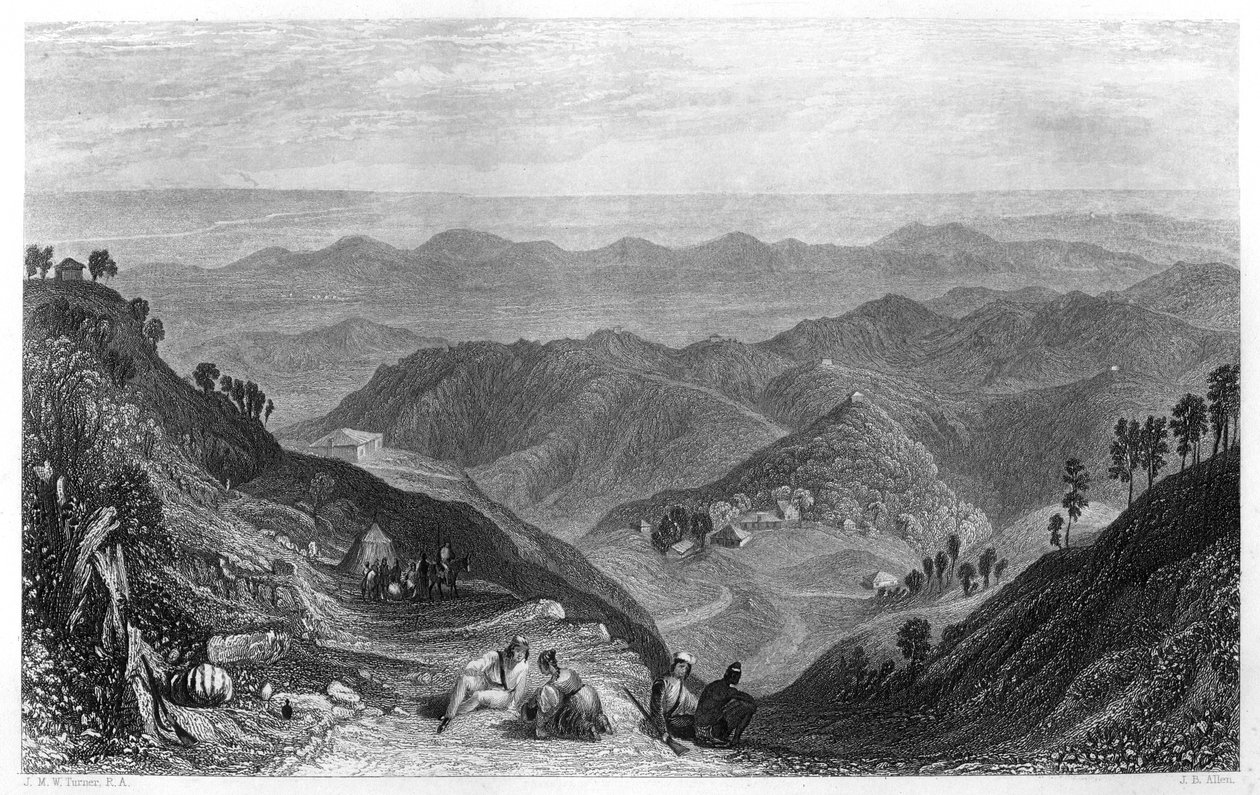 Mussoorie en de Dhoon-vallei, India, ca. 1860 door James B. Allen