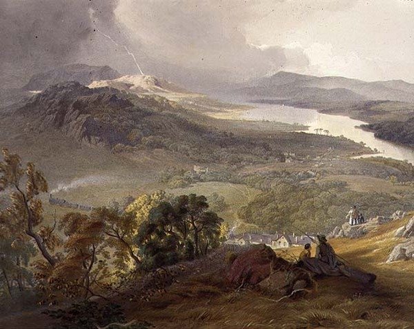 Lake Windermere, detail van de Lakeside Railway, uit 