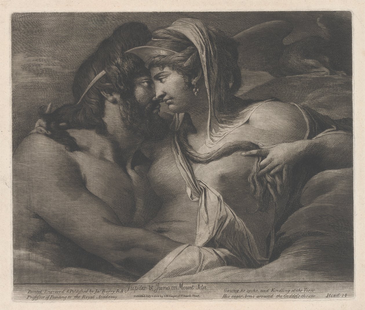 Jupiter en Juno op de Berg Ida door James Barry