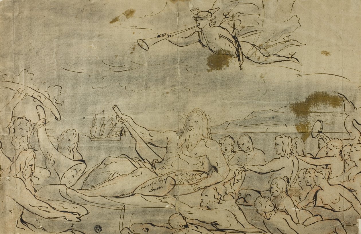 Studie voor Handel of de Triomf van de Theems door James Barry
