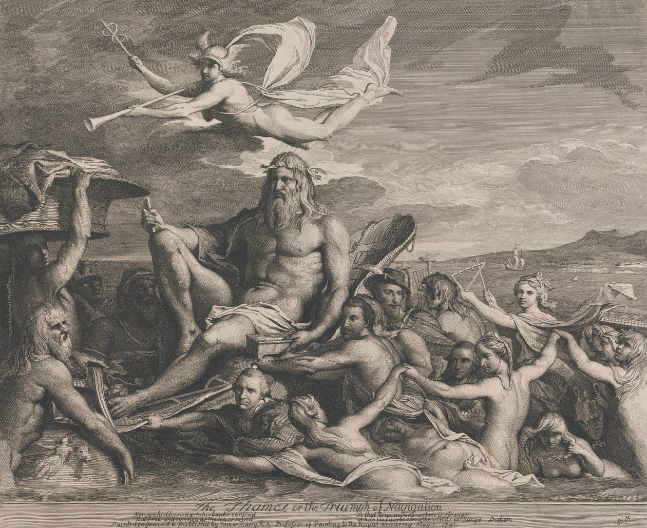 De Theems of de Triomf van de Navigatie (Ontwerpen voor de Grote Kamer van de Vereniging voor de Aanmoediging van de Kunsten) door James Barry