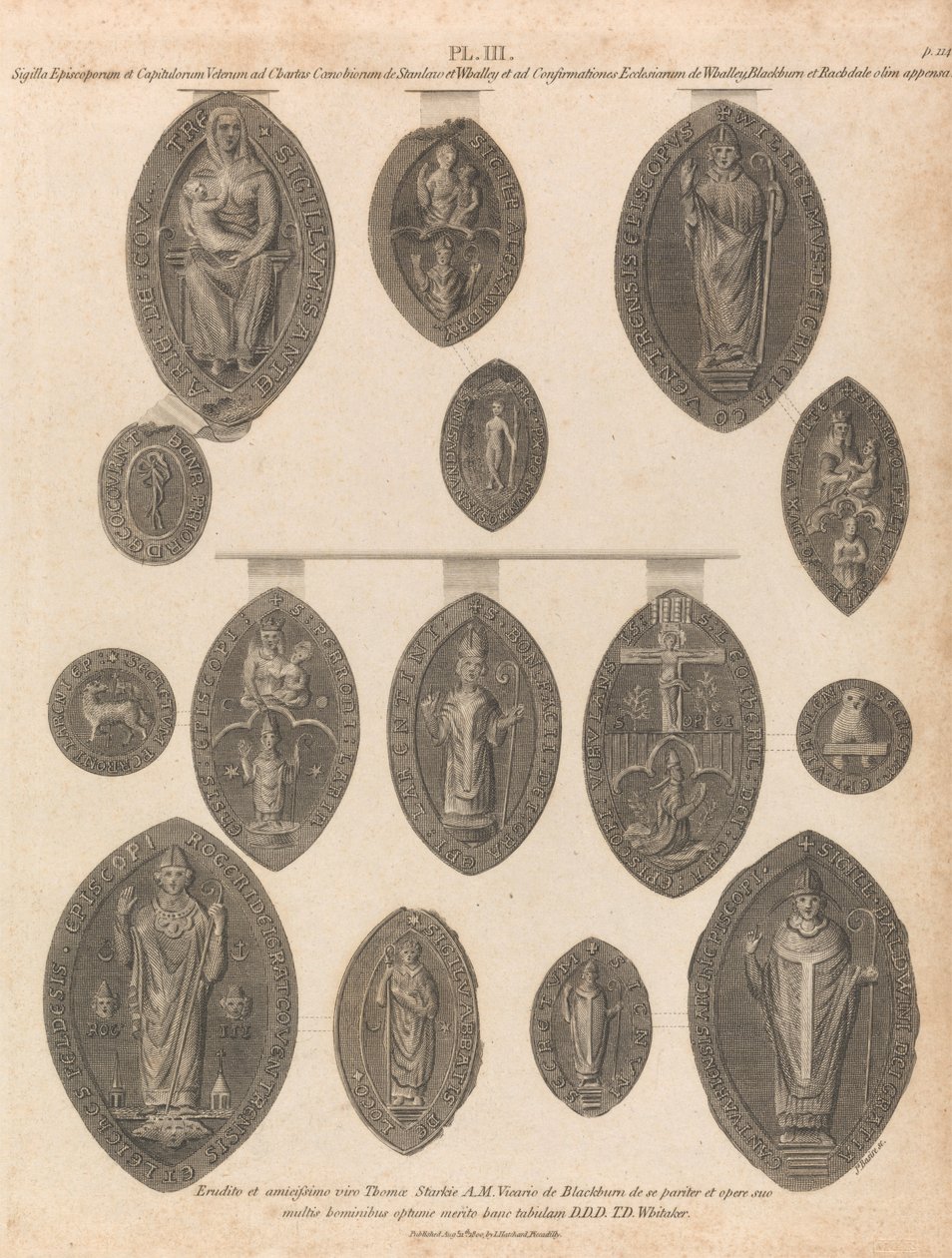 Zegels van Whalley Abbey door James Basire
