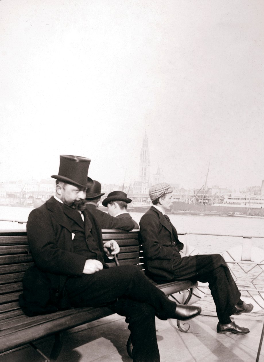 Passagiers op een veerboot, Rotterdam, 1898 door James Batkin